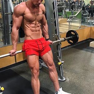 RED RUNNING SHORTS